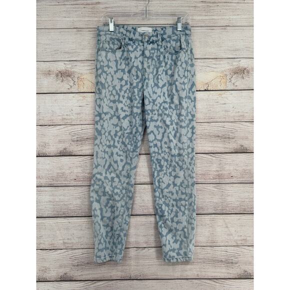 Current Elliott High Waist Stiletto Jeans Womens 27 Blue Inky Leopard - Picture 1 of 9